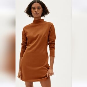 Everlane The Cotton Mockneck Dress Orange